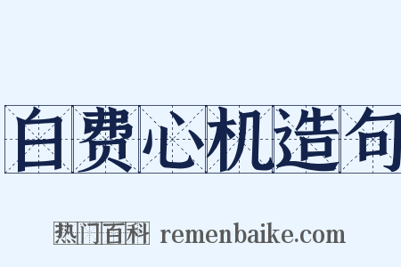 白费心机造句是什么意思的图片
